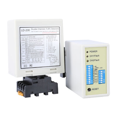 LD-200 Dual Channel Vehicle Loop Detector met 20-2000uh bereik en 110-240VAC vermogen voor parkeertoegangscontrole
